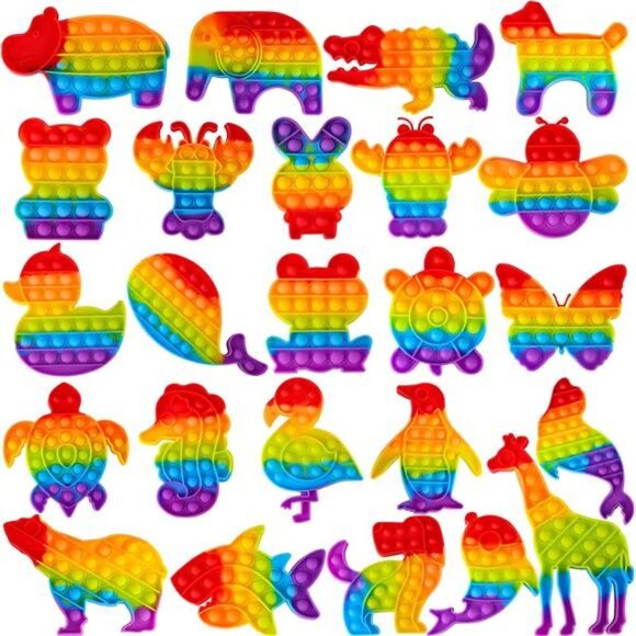 24 Packs Fidget Toys Bulk Pop Poppers it Gifts for Kids Adults , Classroom Boys